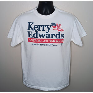 Vintage Kerry Edwards Adult Medium T-shirt Political Campaign White Murina USA